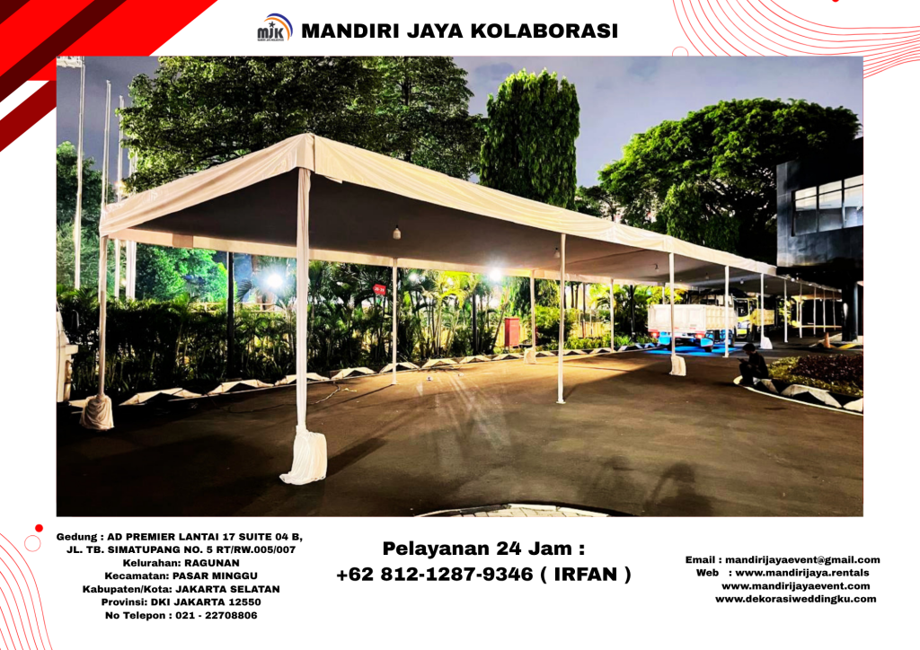 Sewa Tenda Plafon Putih Model Gudang Area Jakarta