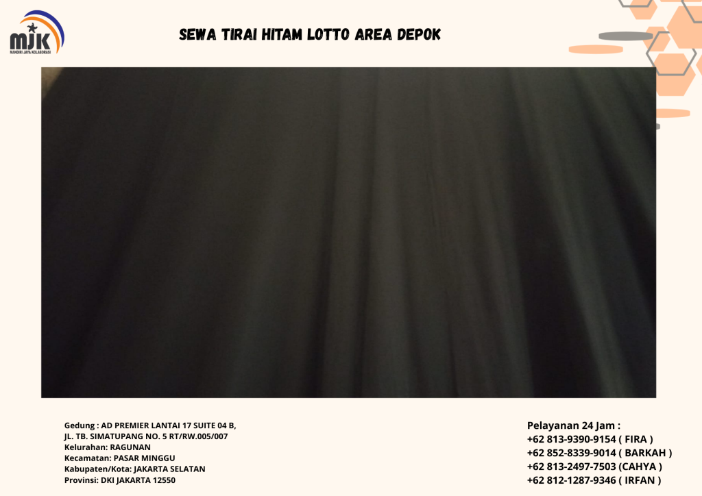 Sewa Tirai Hitam Lotto Area Depok