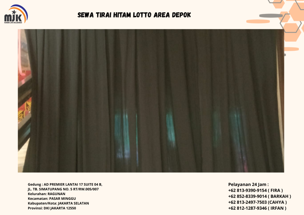 Sewa Tirai Hitam Lotto Area Depok