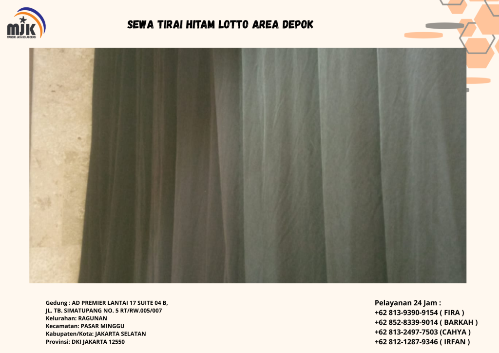 Sewa Tirai Hitam Lotto Area Depok