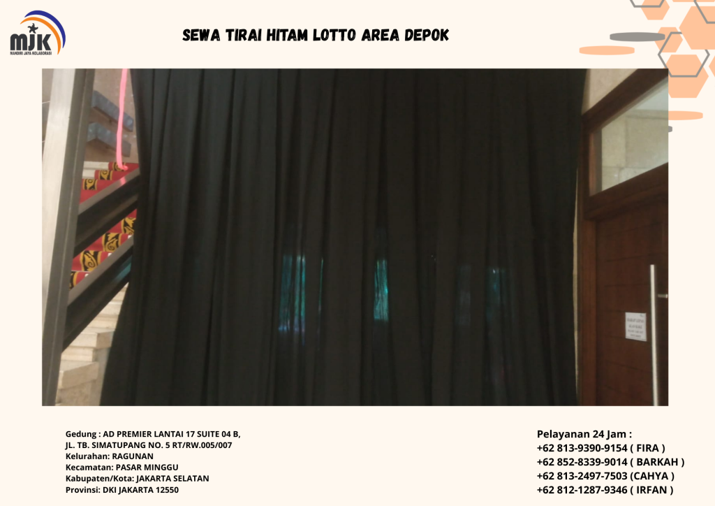 Sewa Tirai Hitam Lotto Area Depok