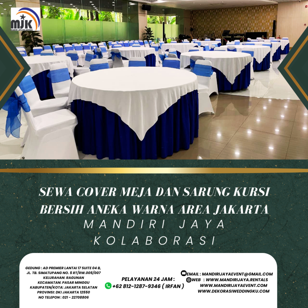 Sewa Cover Meja Dan Sarung Kursi Bersih Aneka Warna Area Jakarta