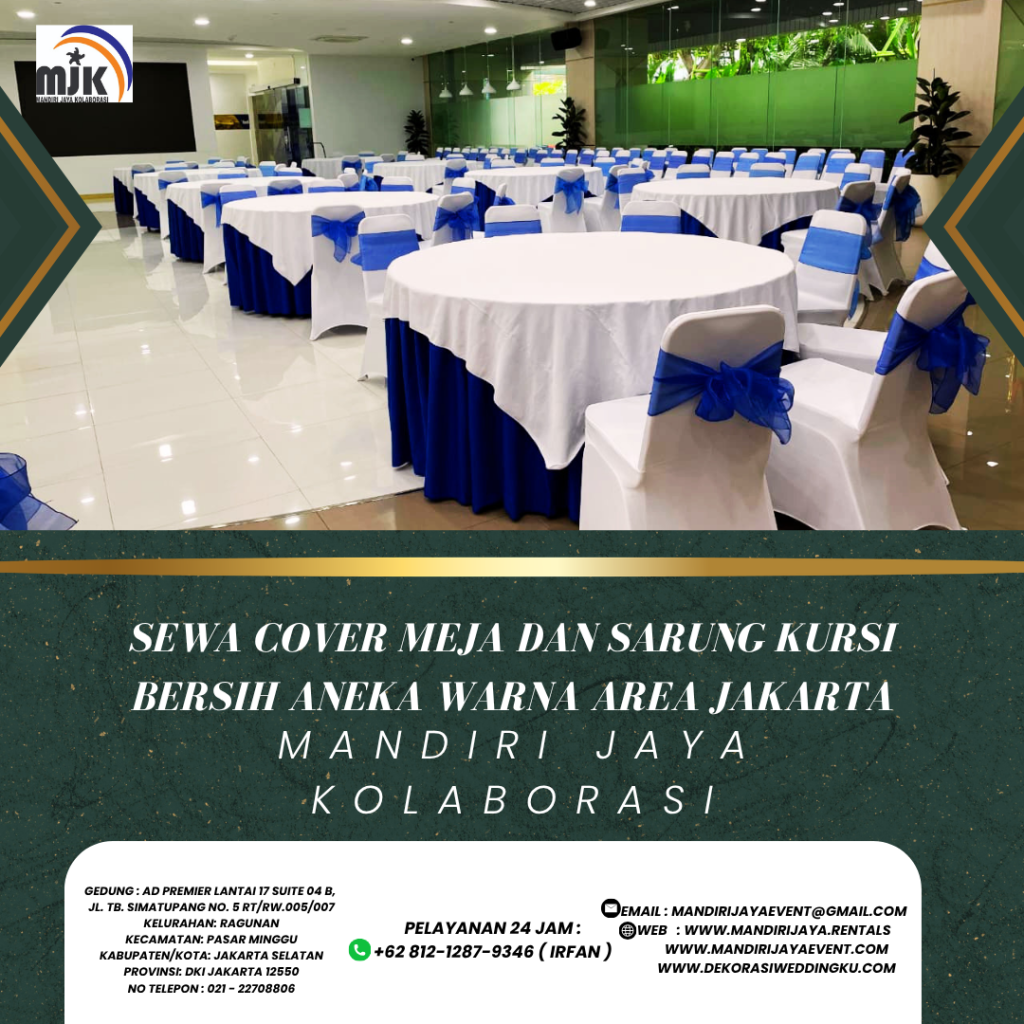 Sewa Cover Meja Dan Sarung Kursi Bersih Aneka Warna Area Jakarta