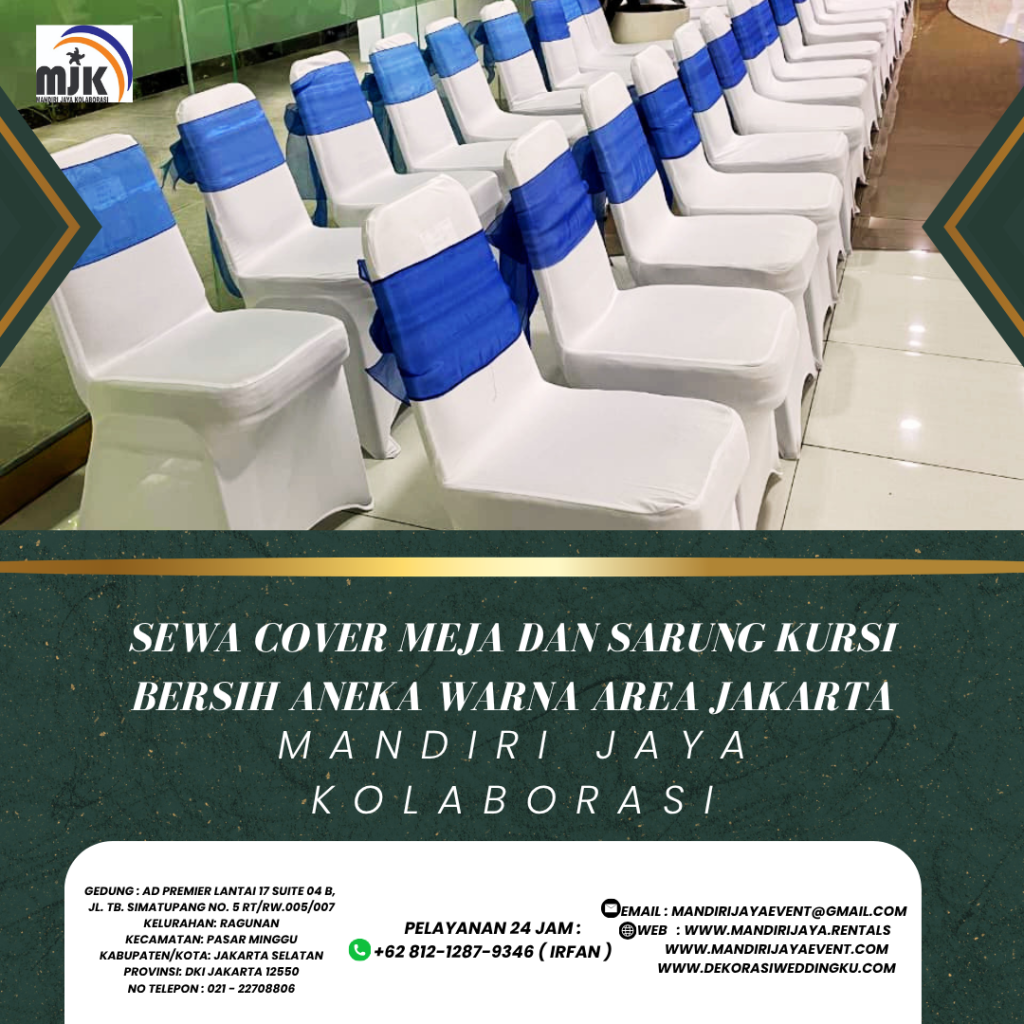 Sewa Cover Meja Dan Sarung Kursi Bersih Aneka Warna Area Jakarta