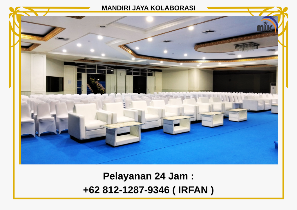 Sewa Karpet Jalan Biru, Sofa Kotak, Meja VIP Kaca Area Jakarta