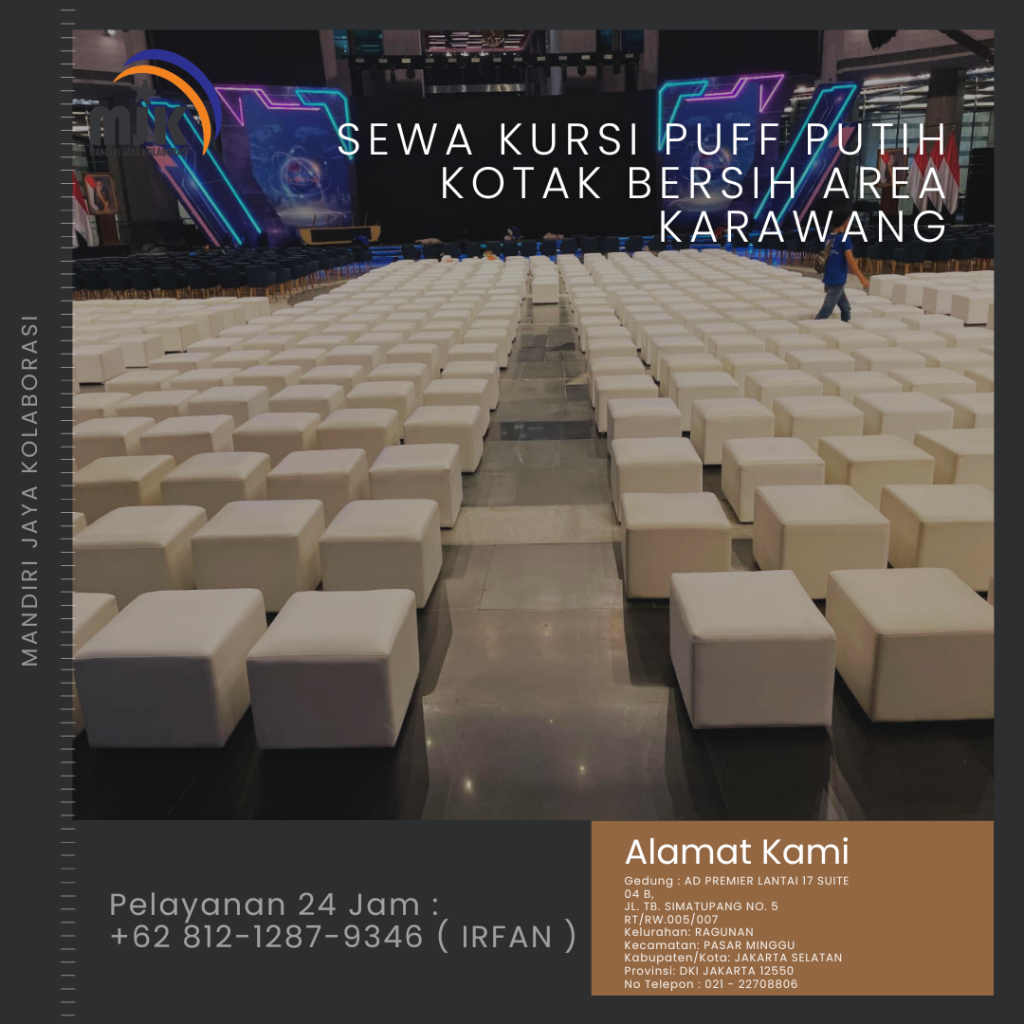 Sewa Kursi Puff Putih Kotak Bersih Area karawang