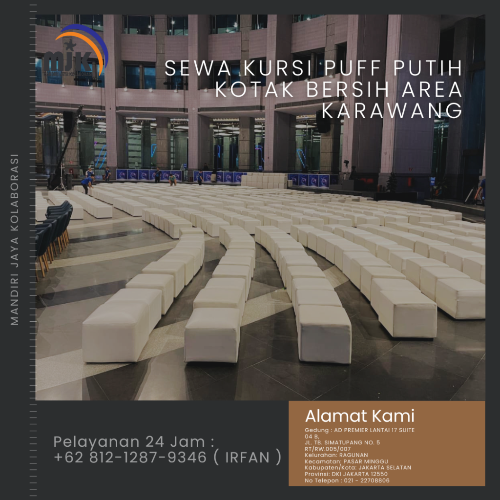 Sewa Kursi Puff Putih Kotak Bersih Area karawang