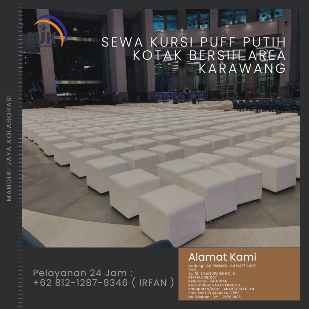 Sewa Kursi Puff Putih Kotak Bersih Area karawang