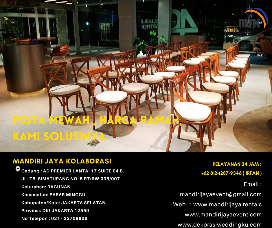 Sewa Kursi Silang Cross Back Area Bogor