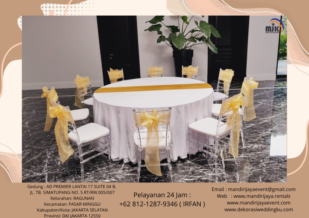 Sewa Kursi VIP Tiffany Kayu Dan Acrylic Bogor