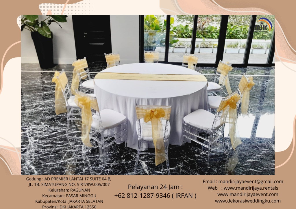 Sewa Kursi VIP Tiffany Kayu Dan Acrylic Bogor