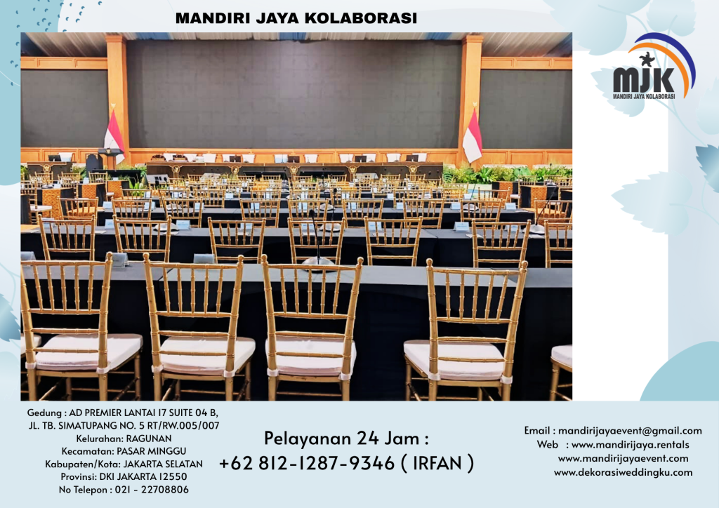Sewa Meja Ibm,Kursi VIP Tiffany Gold Event Istana Merdeka