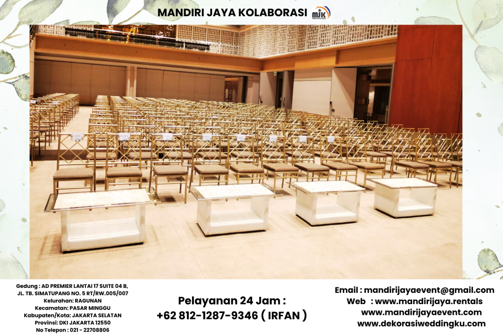 Sewa Meja Kaca, Meja Barstool Siap Setting Area Thamrin Jakarta