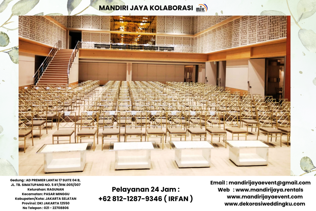 Sewa Meja Kaca, Meja Barstool Siap Setting Area Thamrin Jakarta