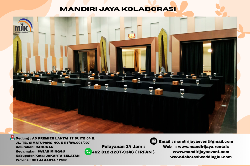 Sewa Meja Kotak Cover Hitam Elegan Daerah Jakarta Selatan