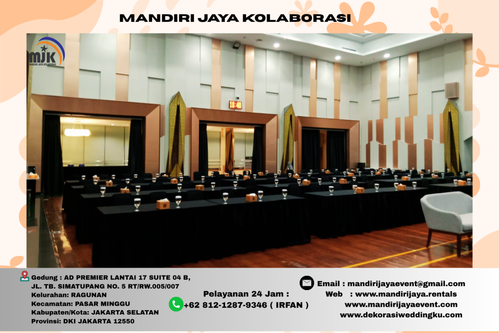 Sewa Meja Kotak Cover Hitam Elegan Daerah Jakarta Selatan