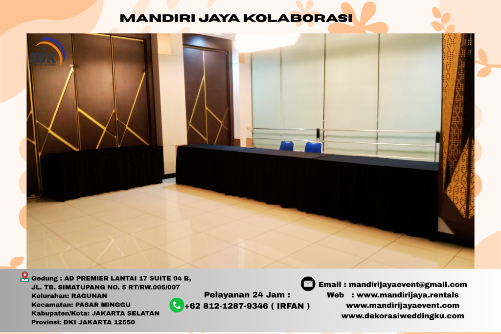 Sewa Meja Kotak Cover Hitam Elegan Daerah Jakarta Selatan