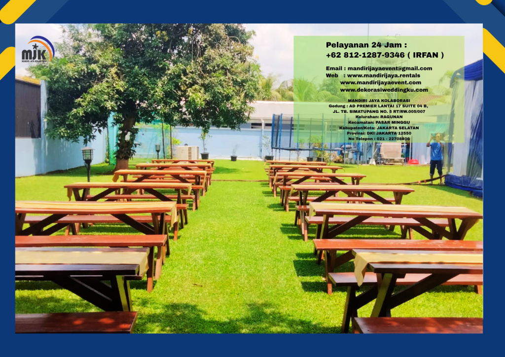 Sewa Meja Kursi Taman Kayu Jati Area Kelapa Gading Jakarta Utara