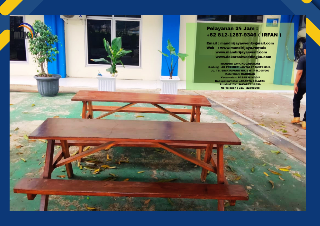 Sewa Meja Kursi Taman Kayu Jati Area Kelapa Gading Jakarta Utara