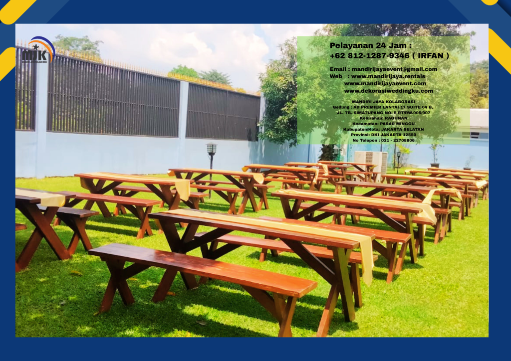 Sewa Meja Kursi Taman Kayu Jati Area Kelapa Gading Jakarta Utara