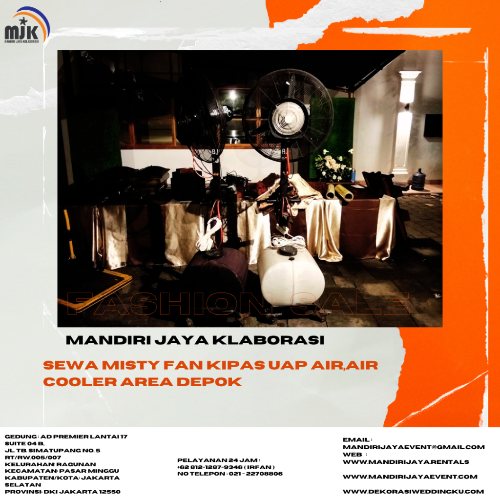 Sewa Misty Fan Kipas uap Air,Air Cooler Area Depok