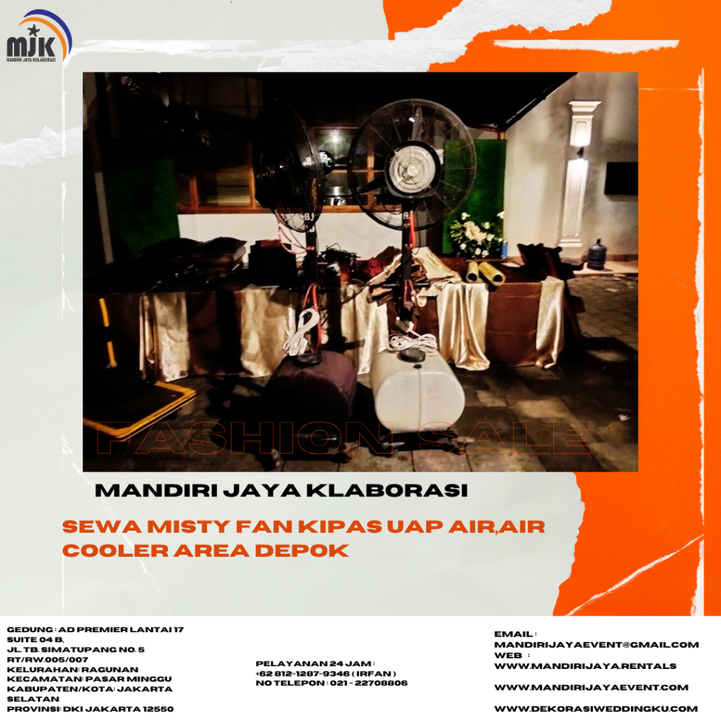 Sewa Misty Fan Kipas uap Air,Air Cooler Area Depok