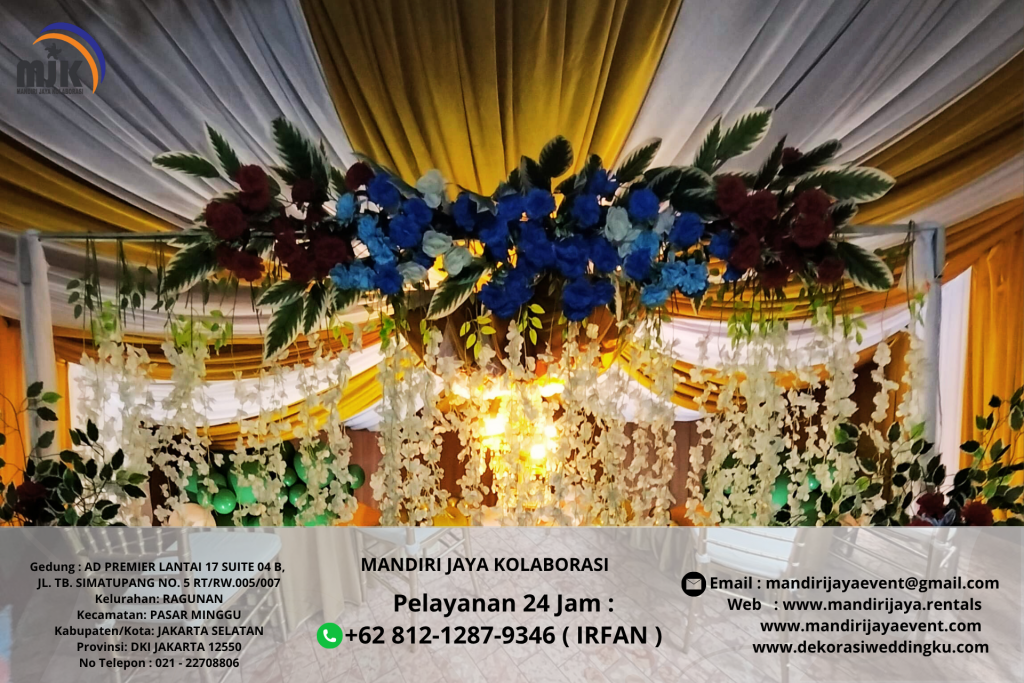 Sewa Tenda Konvensional Dekorasi Balon Kain Putih Emas Jakarta