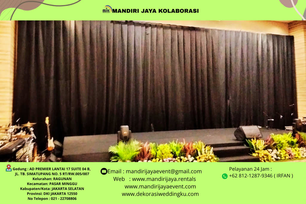 Sewa Tirai Hitam Lotto Dan Tirai Filamin Aneka Warna