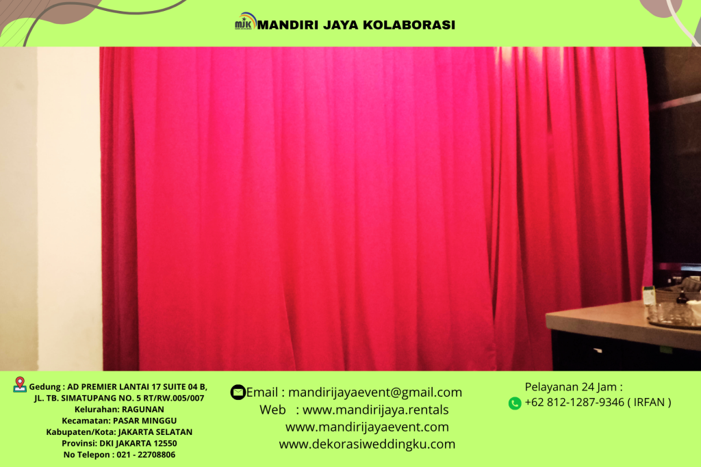 Sewa Tirai Hitam Lotto Dan Tirai Filamin Aneka Warna