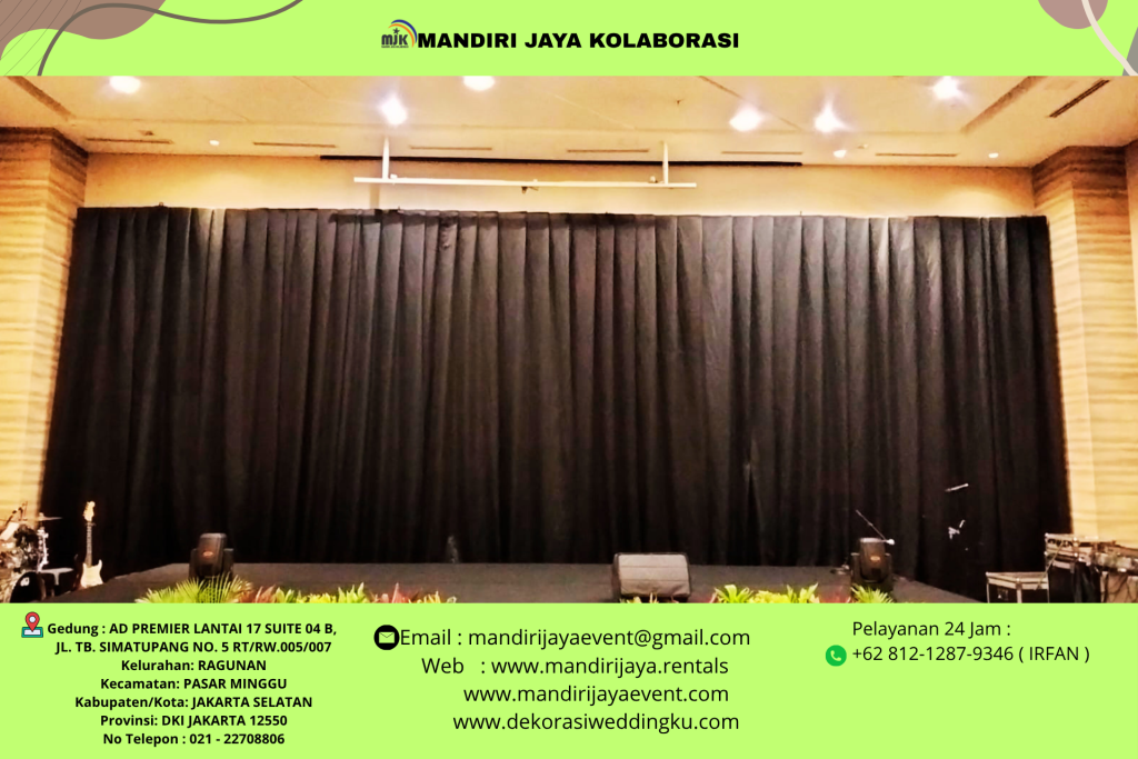 Sewa Tirai Hitam Lotto Dan Tirai Filamin Aneka Warna