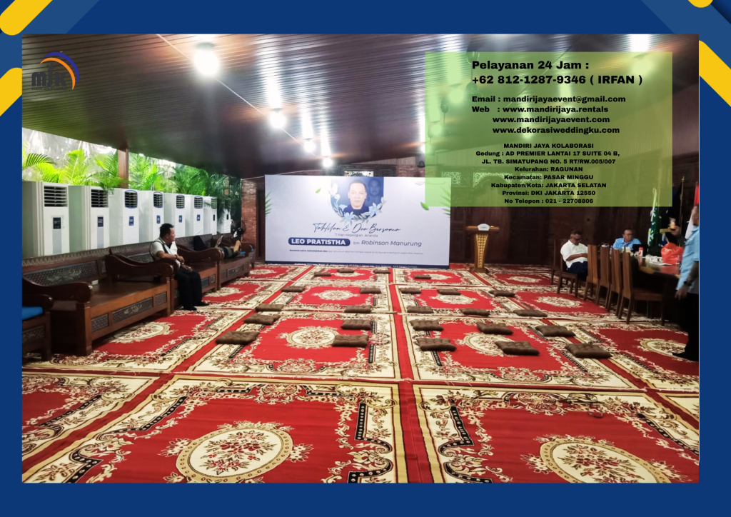 Sewa karpet Permadani Merah,Bantalan Duduk Event Perum Cilandak Jakarta