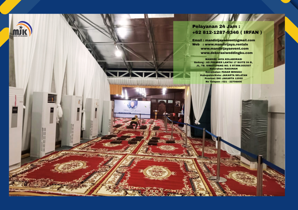 Sewa karpet Permadani Merah,Bantalan Duduk Event Perum Cilandak Jakarta