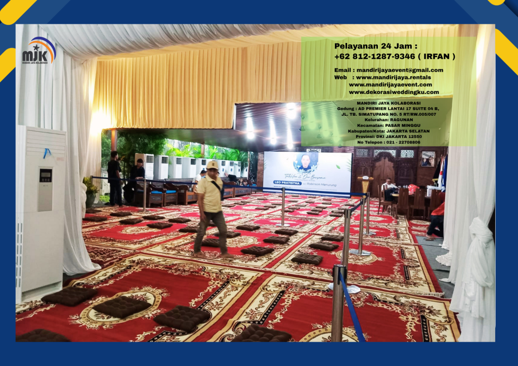 Sewa karpet Permadani Merah,Bantalan Duduk Event Perum Cilandak Jakarta
