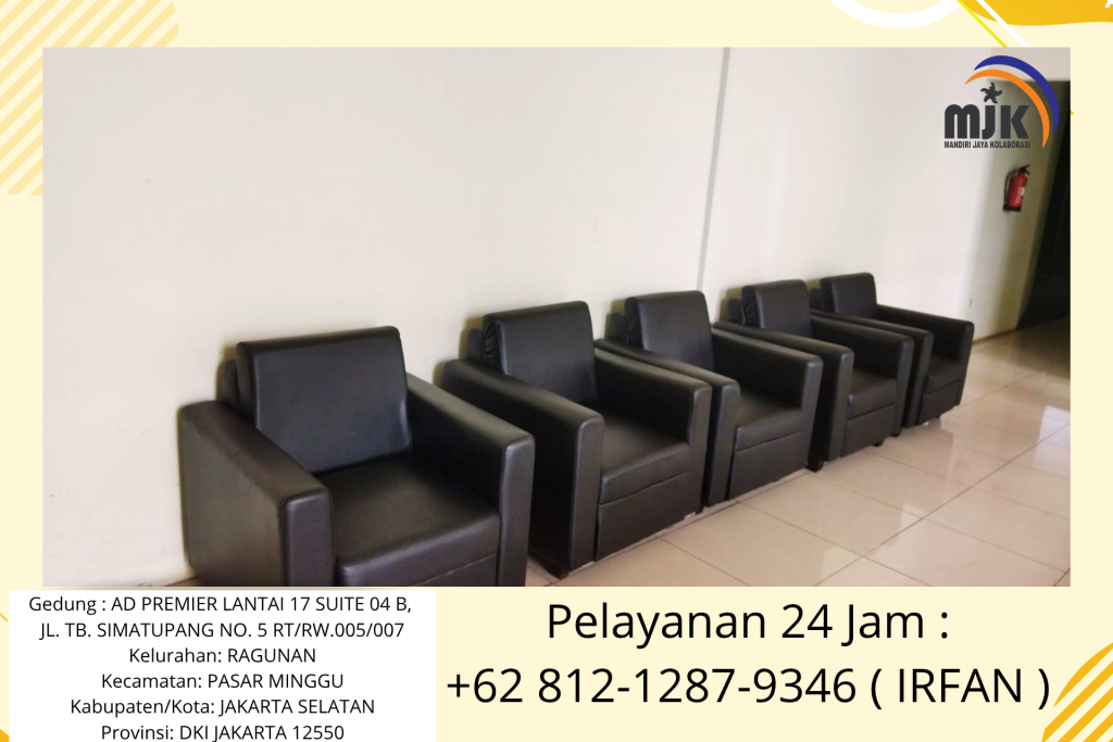 Rental Sofa hitam Type Kotak minimalis bogor