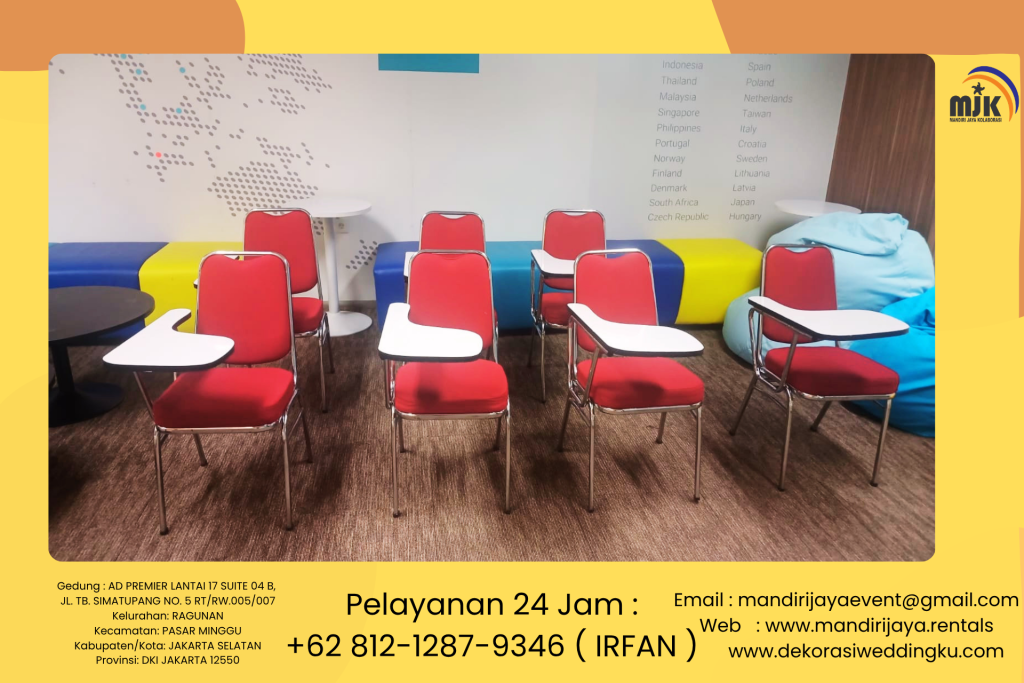 Sewa Kursi Kuliah Merah Stainless Kokoh Di Jakarta Selatan