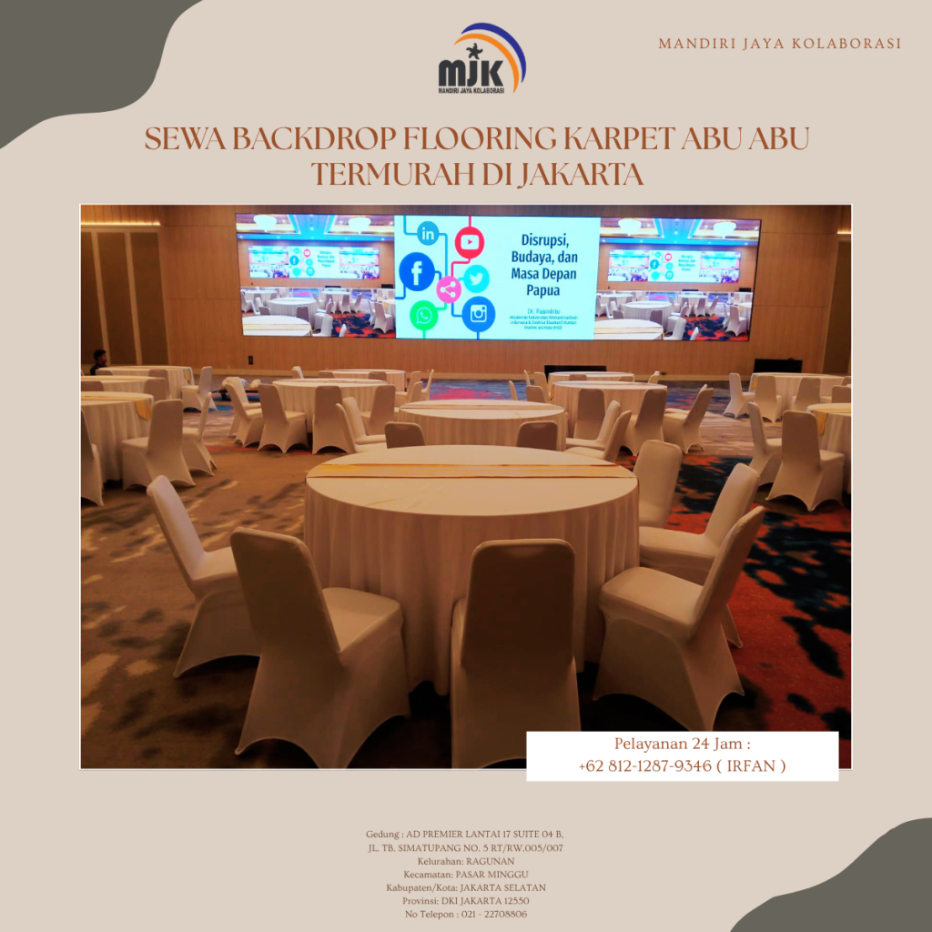 Sewa Meja Bulat Cover Skirting Putih Pita Gold,Kursi Area Karawang