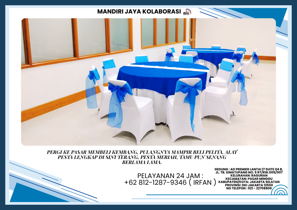 Sewa Meja Kotak,Meja Bundar,Meja Barstool Full Cover Jakarta
