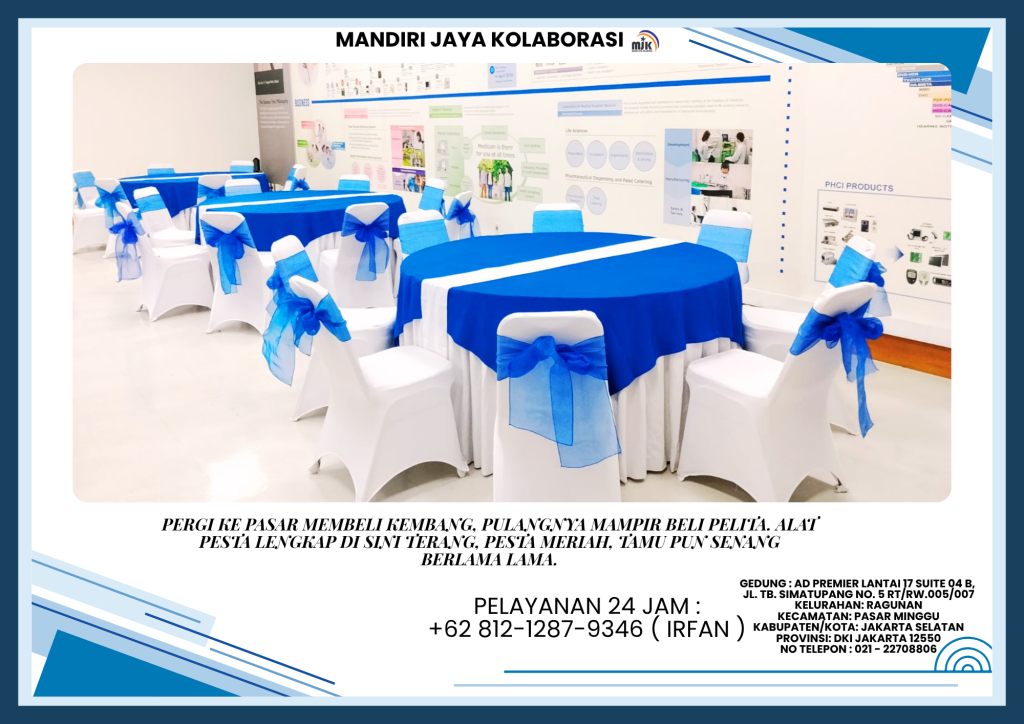 Sewa Meja Kotak,Meja Bundar,Meja Barstool Full Cover Jakarta