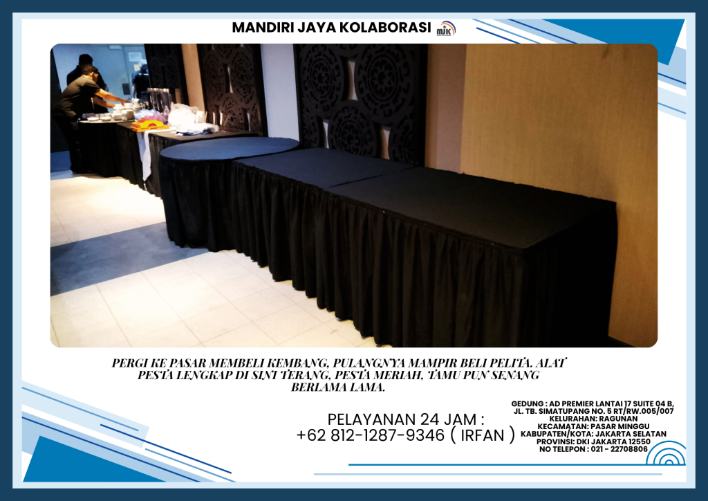 Sewa Meja Kotak,Meja Bundar,Meja Barstool Full Cover Jakarta