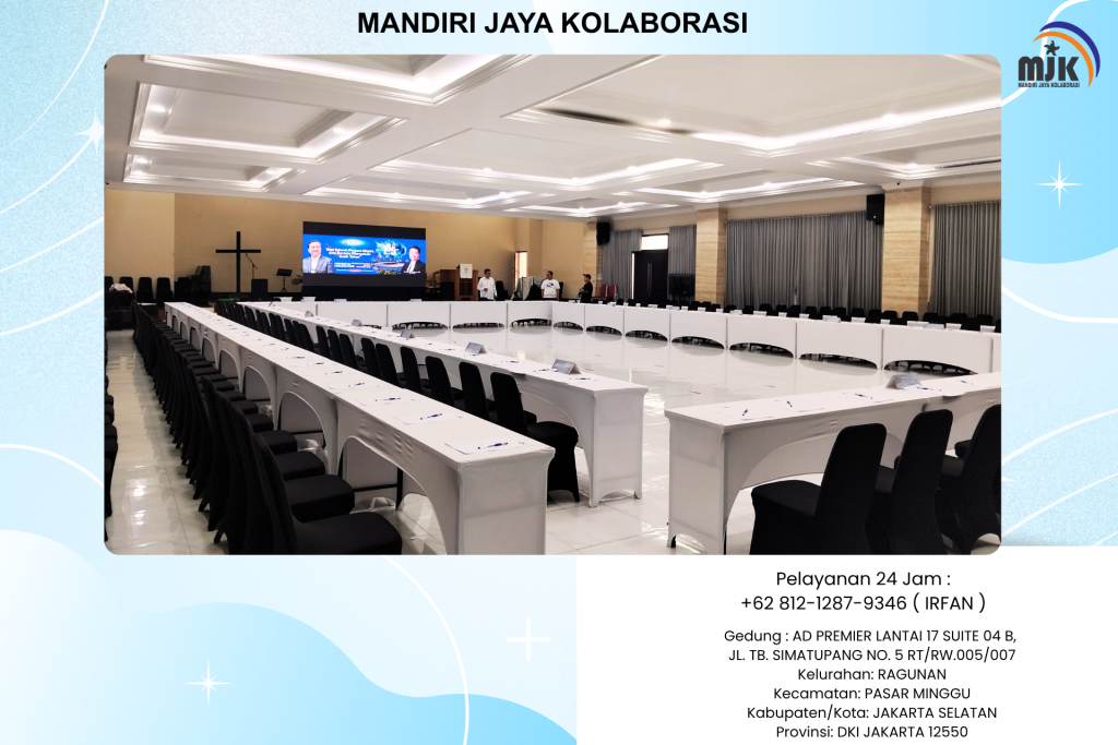 Sewa Meja Rapat Besar Cover Aneka Warna Jakarta