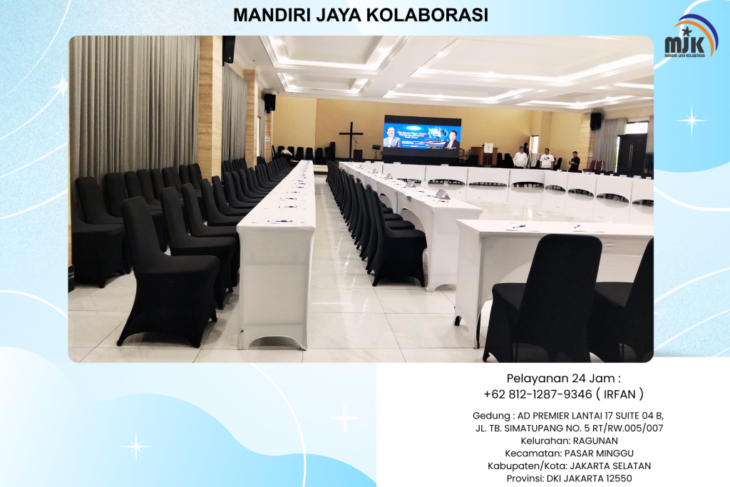 Sewa Meja Rapat Besar Cover Aneka Warna Jakarta