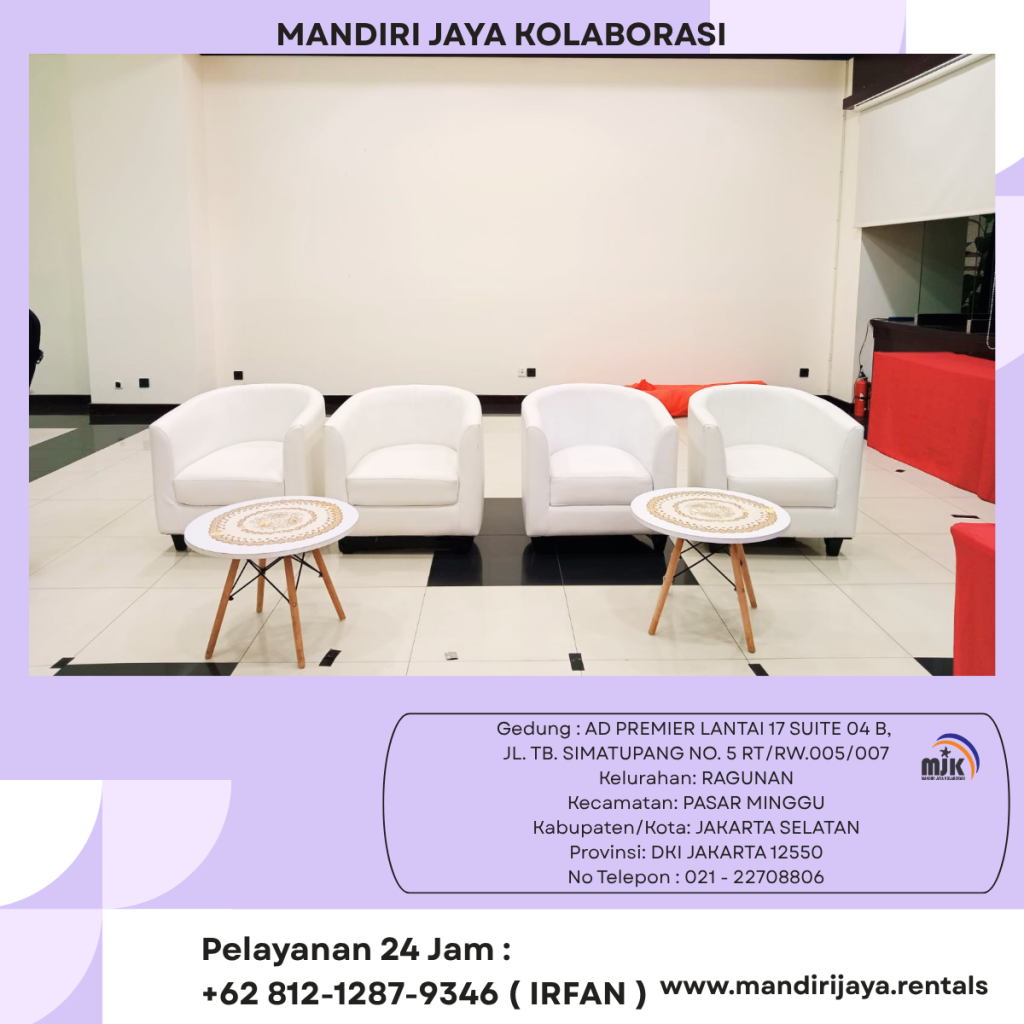Sewa Sofa Putih Oval Area Depok