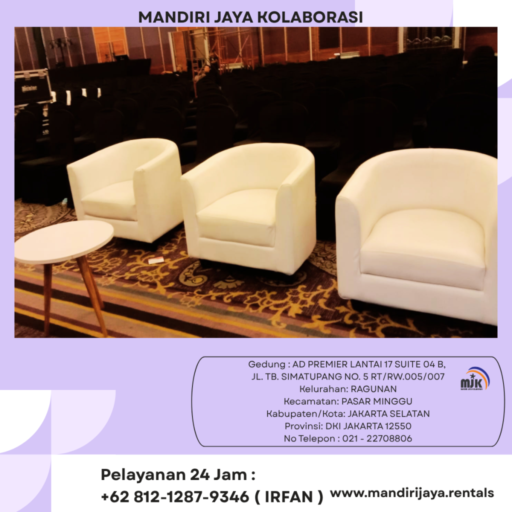 Sewa Sofa Putih Oval Area Depok