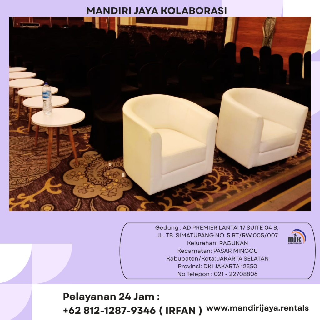 Sewa Sofa Putih Oval Area Depok