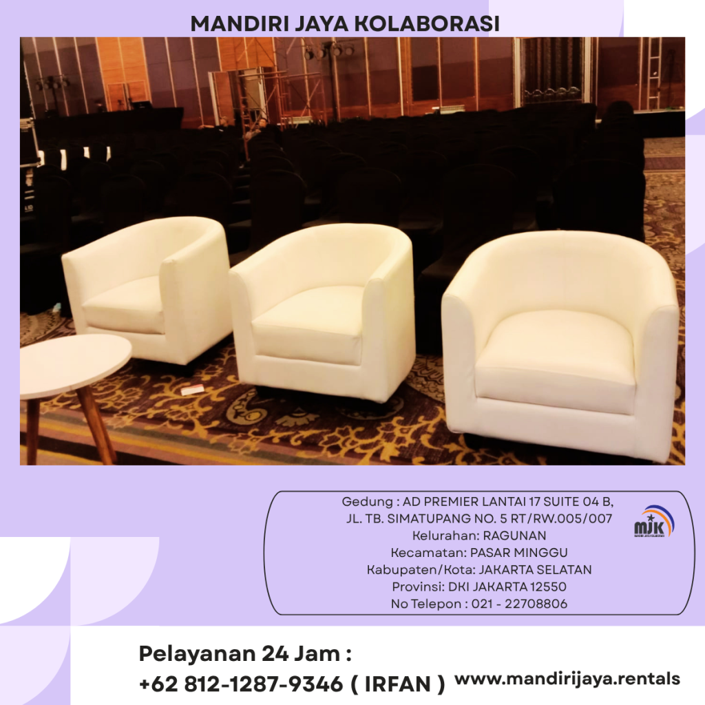 Sewa Sofa Putih Oval Area Depok