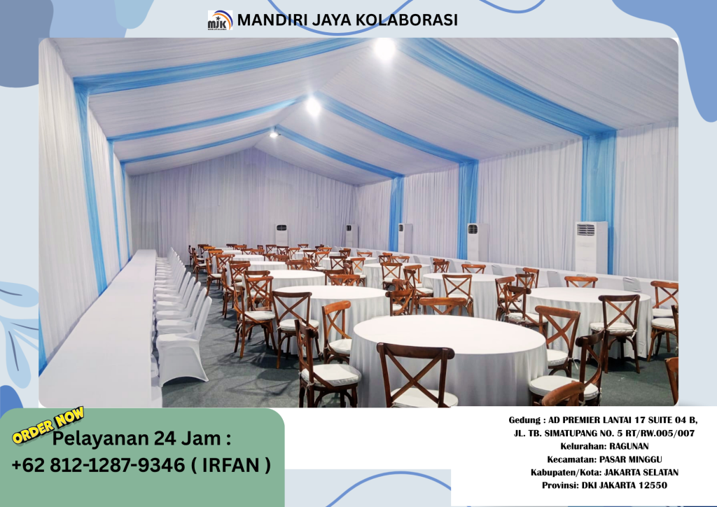 Sewa tenda Roder,Cross Back chairs event Seskoad bandung