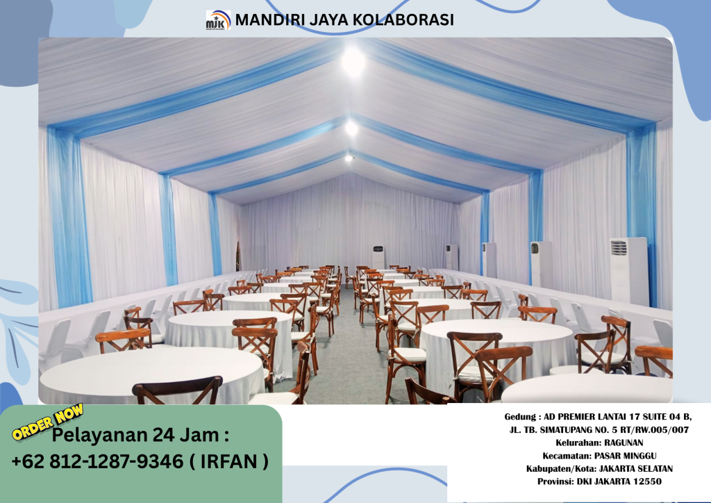 Sewa tenda Roder,Cross Back chairs event Seskoad bandung