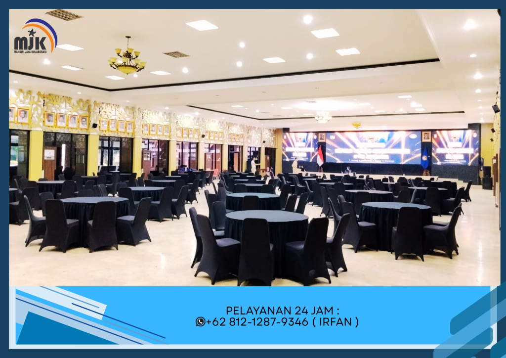 Rental Round Tabale Skirting Hitam,Kursi Cover Hitam Jakarta