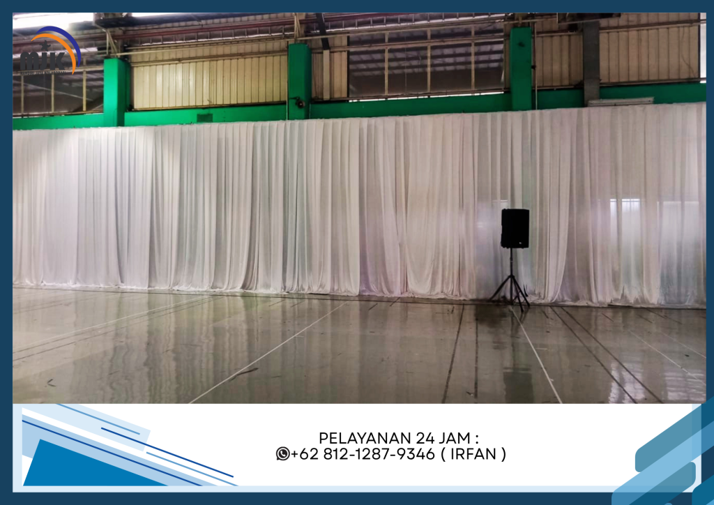 Rental Tenda Roder,Tirai Lotto Hitam,Tirai Filamin Putih Depok