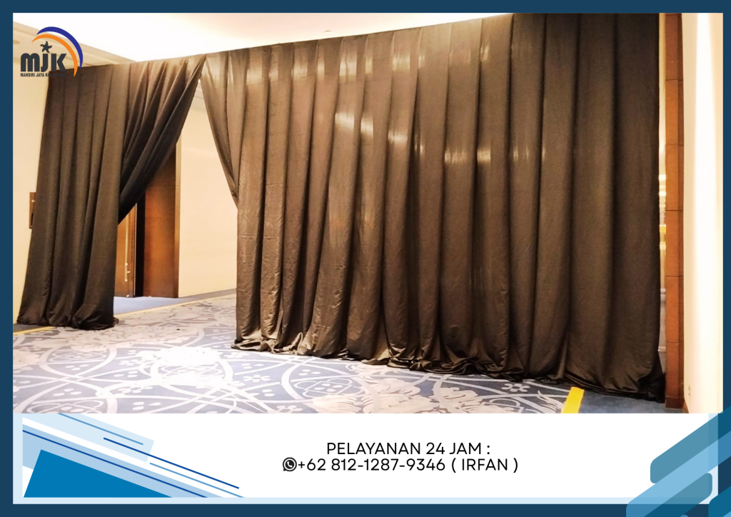 Rental Tenda Roder,Tirai Lotto Hitam,Tirai Filamin Putih Depok